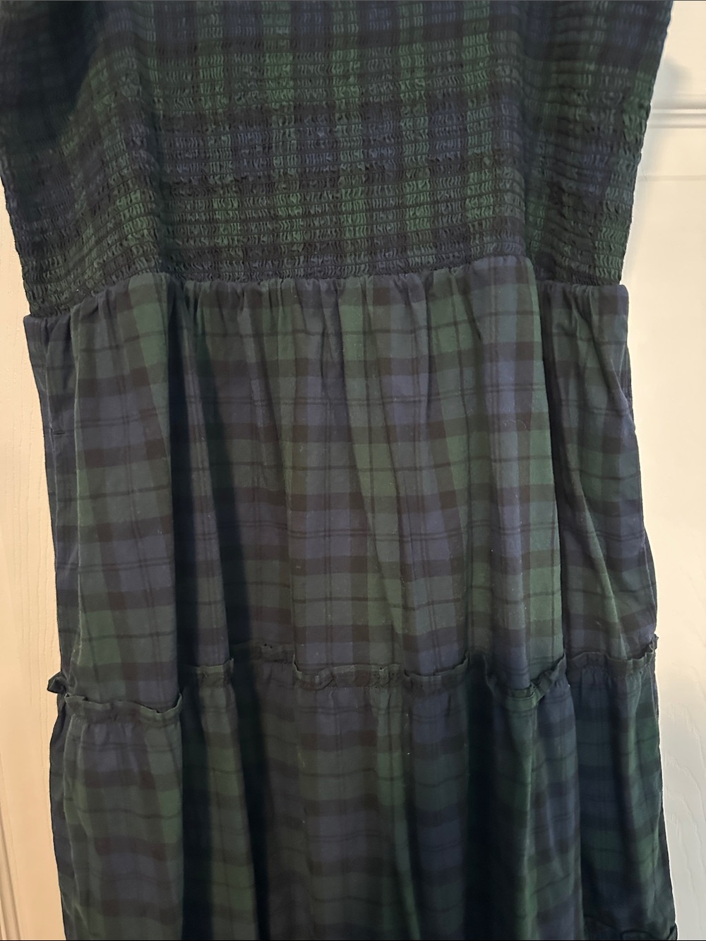 J. Crew Blackwatch Plaid Maxi Dress - Dark Green and Navy - Picture 3 of 8